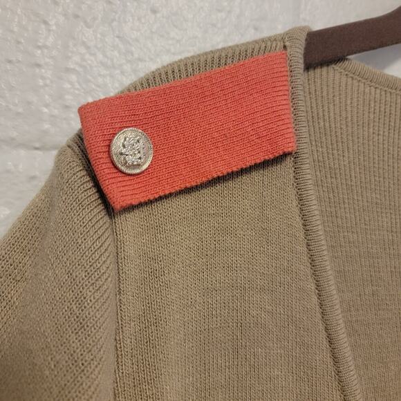 Code. M Cardigan Sweater Size Large Women's Tan Orange Button Up 370 - Picture 5 of 13